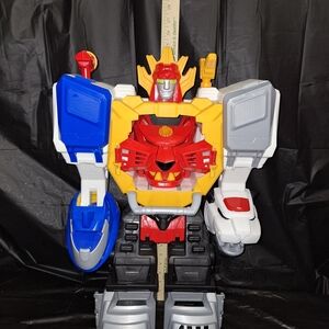 Red, Yellow & Blue Kids Transforming Rescue Robot Toy